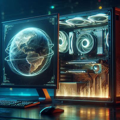 3D planetary simulation on a high-resolution monitor